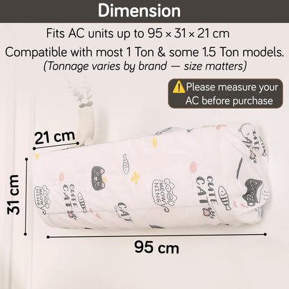 Dustproof, Waterproof & Washable Indoor AC Cover -  Playful Cats