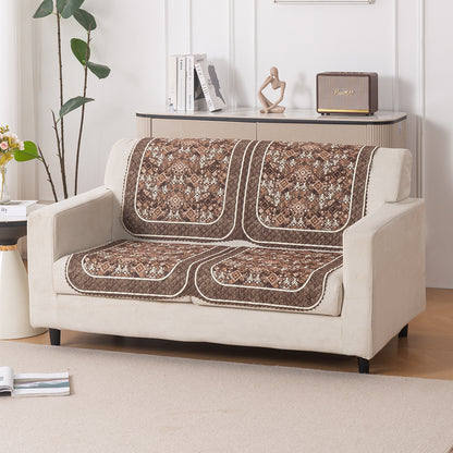 LoomVerse Quilted Sofa Cover Set Washable Sofa Panel for Seat & Back - Rustic Lattice