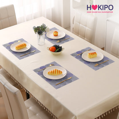 Color Splash PVC Mats for Dining Table, Abstract Disc - Lavender Blue