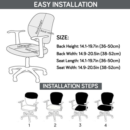 Office Chair Cover for Task Chair – 140 GSM Stretchable Fabric – Washable & Anti-Slip – Fits Small Office Chairs Without Headrest, Smoke Grey