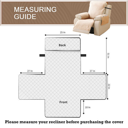 Quilted Recliner Mats for 1 Seater Recliner Sofa, Beige