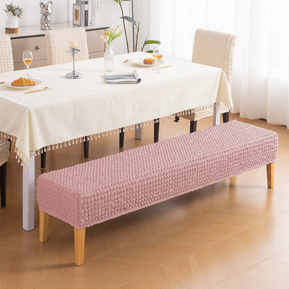 Aria Nova 280 GSM Stretchable Bubble Dining Bench Cover, Tea Rose Pink