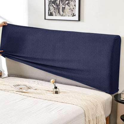 HOKIPO Jacquard Stretchable Bed Headboard Cover, Navy Blue