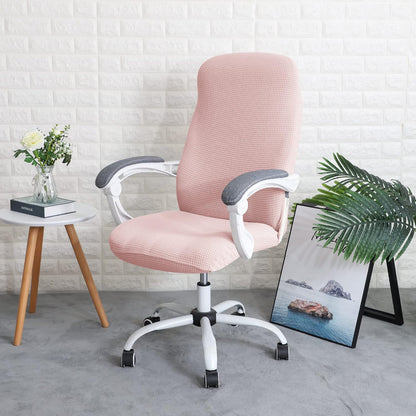 Water Repellent Office Chair Cover for Desk Chair (Mid-Back) – 210 GSM Stretch Jacquard – Washable, Durable & Anti-Slip – Fits Mid-Back Office Chairs, Pink