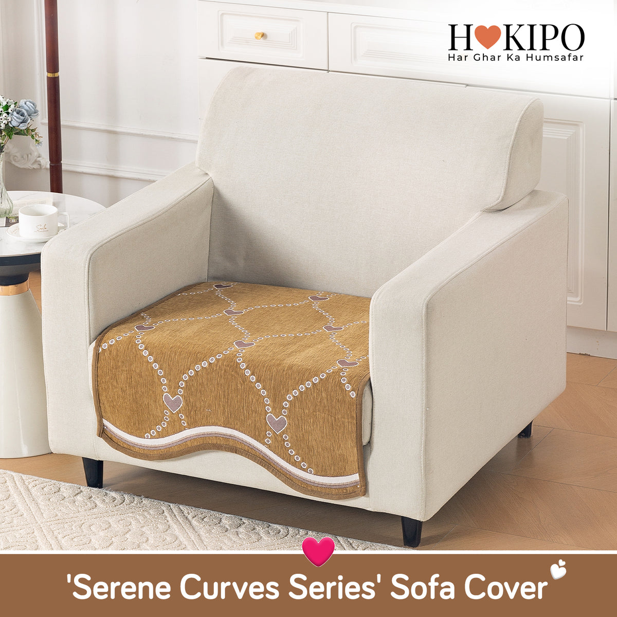 Serene Curves Sofa Cover Mat, Love Trails