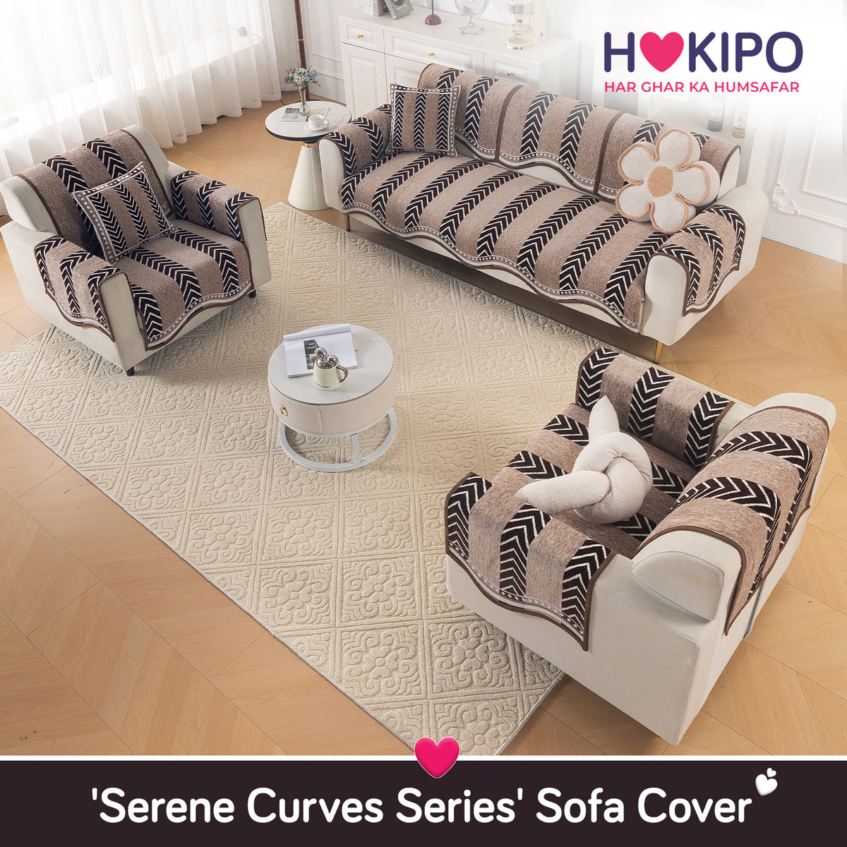 Serene Curves Sofa Cover Mat, Nomad Chevron