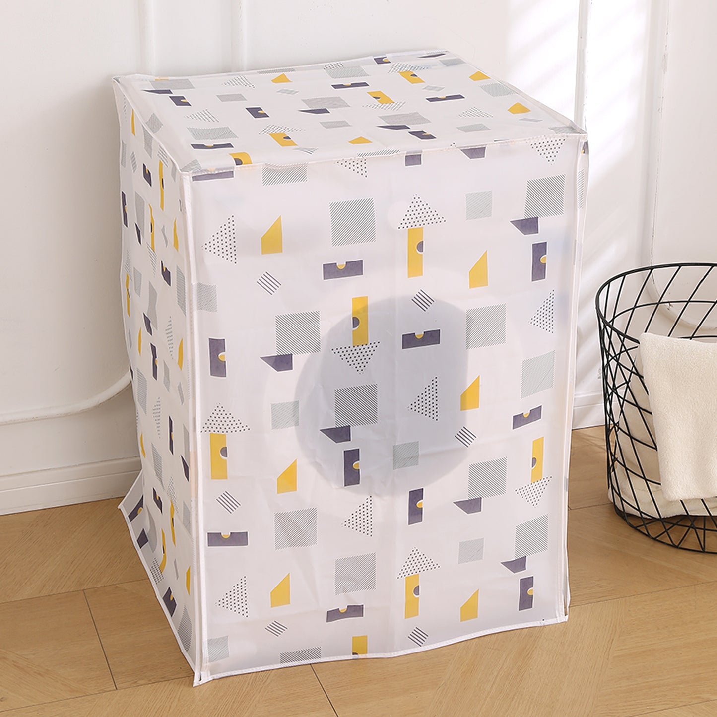 Waterproof Front Load / Top Load Washing Machine Cover | PEVA Dustproof Protective Cover for 6kg, 6.5kg, 7kg & 7.5kg Fully Automatic Machines, Geometric Abstract