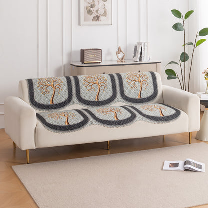 LoomVerse Quilted Sofa Cover Set Washable Sofa Panel for Seat & Back - Tranquil Tree