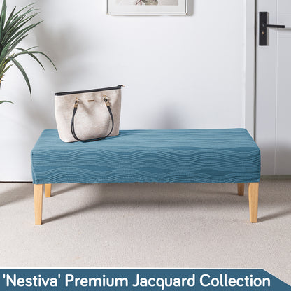 Nestiva Series 200gsm Knitting Jacquard Bench Cover - Sea Blue