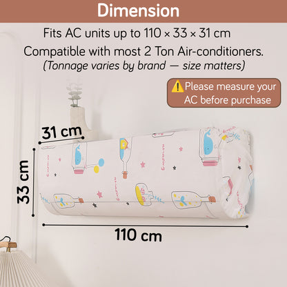 Dustproof, Waterproof & Washable Indoor AC Cover - Whimsical Bottles