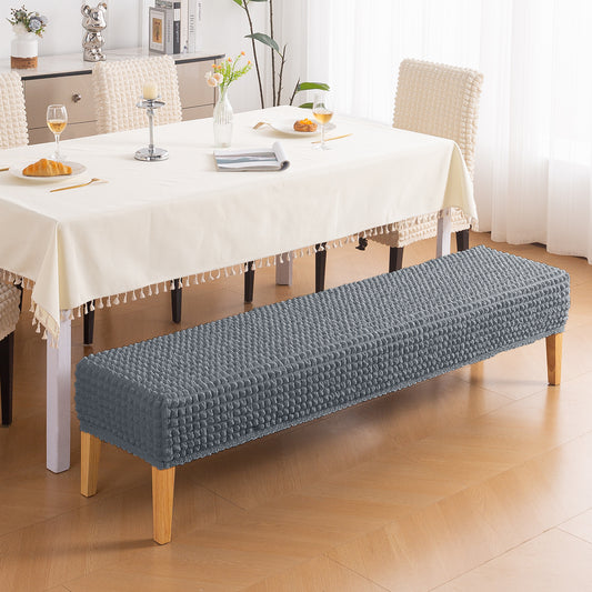 Aria Nova 280 GSM Stretchable Bubble Dining Bench Cover, Dark Grey