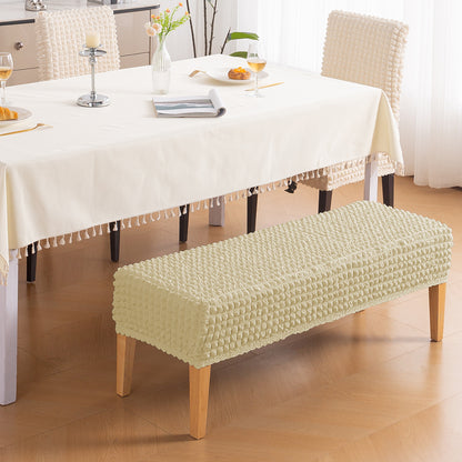 Aria Nova 280 GSM Stretchable Bubble Dining Bench Cover, Beige