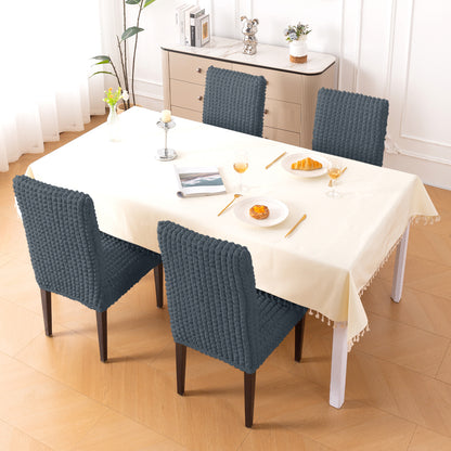 Aria Nova Bubble 280 GSM Dining Chair Cover Set of 1/2/4/6, Dark Grey