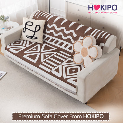 Urban Tribe Premium Chenille Fabric Sofa Cover, Chocolate Brown