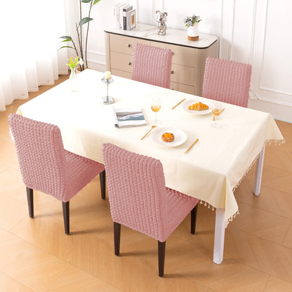 Aria Nova Bubble 280 GSM Dining Chair Cover Set of 1/2/4/6, Tea Rose Pink