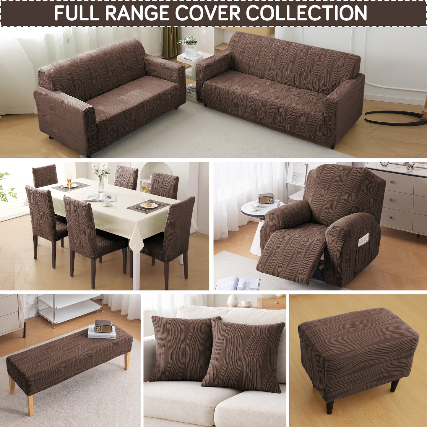 Nestiva Series Premium Knitting Jacquard Sofa Cushion Cover - Chocolate Brown