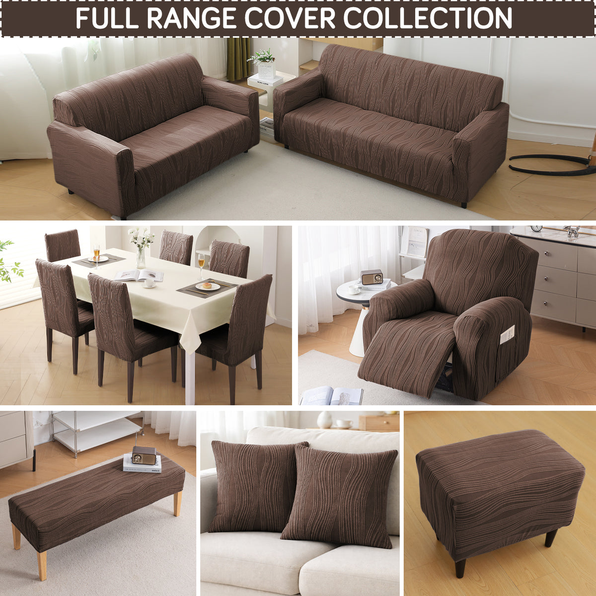 Nestiva Series Premium Knitting Jacquard Sofa Cushion Cover - Chocolate Brown