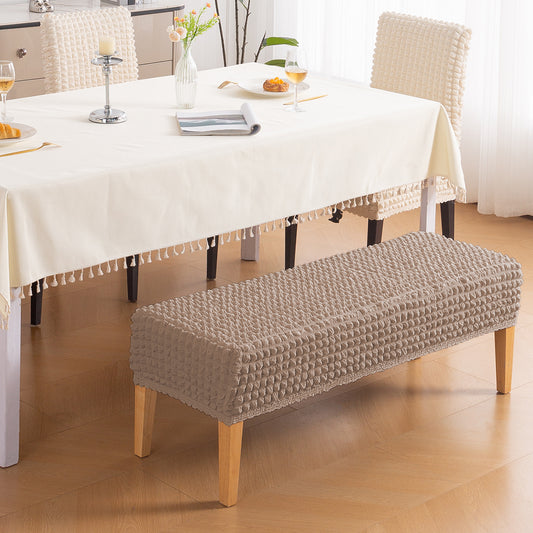 Aria Nova 280 GSM Stretchable Bubble Dining Bench Cover, Mocha Brown