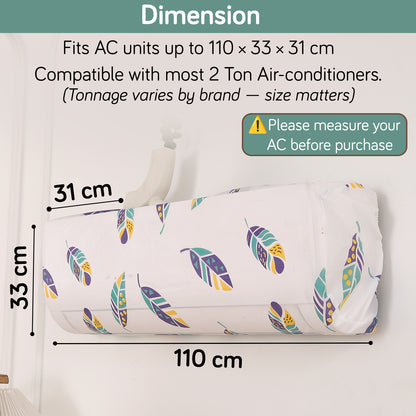 Dustproof, Waterproof & Washable Indoor AC Cover - Boho Feathers