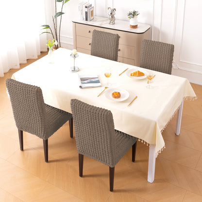 Aria Nova Bubble 280 GSM Dining Chair Cover Set of 1/2/4/6, Mocha Brown