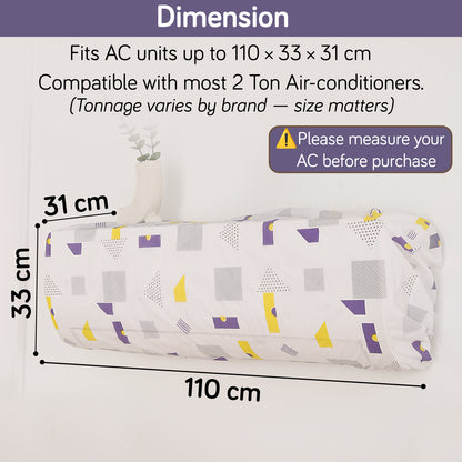 Dustproof, Waterproof & Washable Indoor AC Cover - Geometric Abstract