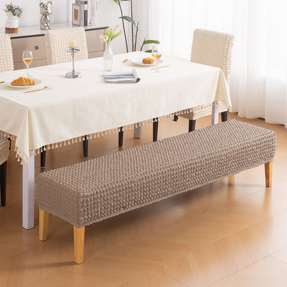 Aria Nova 280 GSM Stretchable Bubble Dining Bench Cover, Mocha Brown