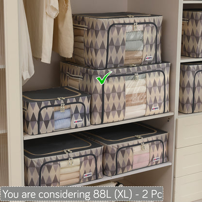 Folding Cloth Storage Box and Organizer for Wardrobe - Ash Mirage