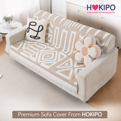 Urban Tribe Premium Chenille Fabric Sofa Cover, Beige