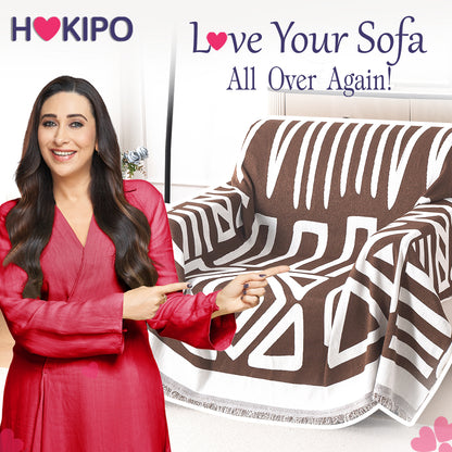 Buy Premium & Stylish Chocolate Brown Colour Urban Tribe Chenille Single Seater Sofa Throw | HOKIPO