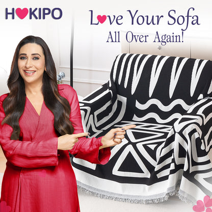 Buy Premium & Stylish Black Colour Urban Tribe Chenille Single Seater Sofa Throw | HOKIPO