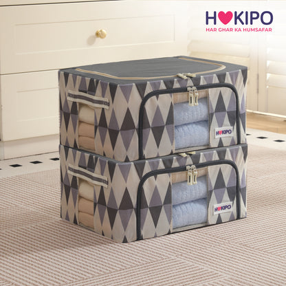 Folding Cloth Storage Box and Organizer for Wardrobe - Ash Mirage