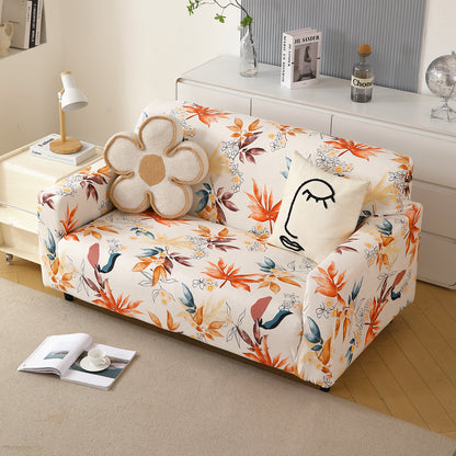 Premium Printed Velvet Sofa Cover 1/2/3 Seaters Fully Covered, Amber Serene Flora
