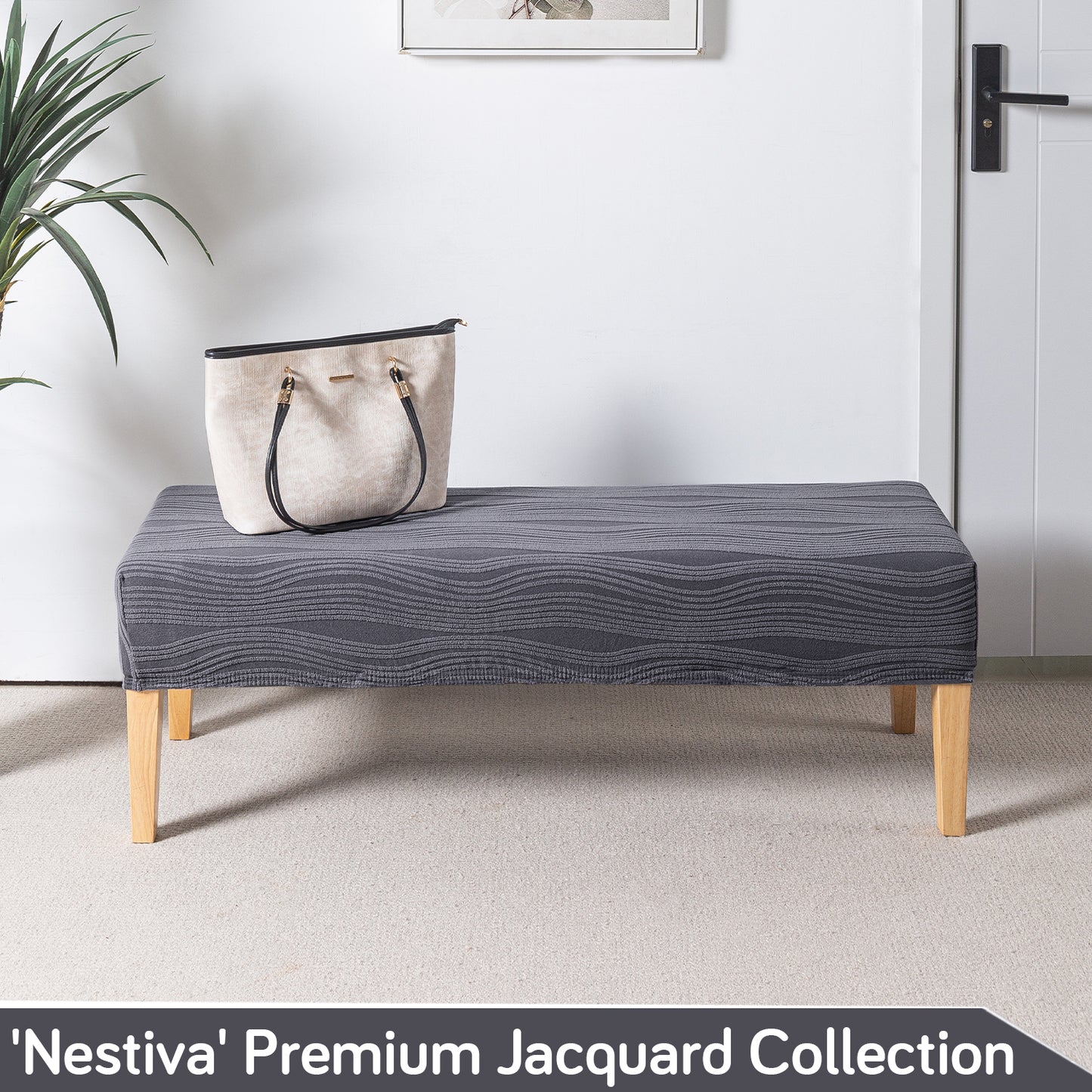 Nestiva Series 200gsm Knitting Jacquard Bench Cover - Porpoise Grey