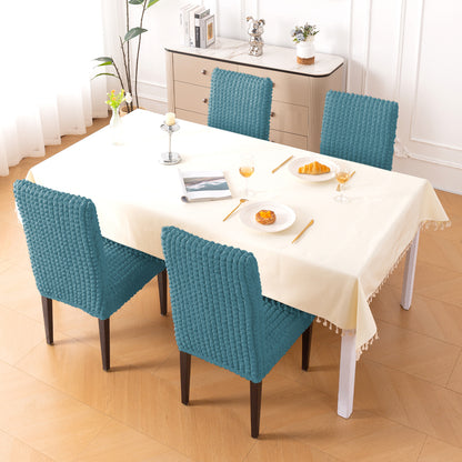 Aria Nova Bubble 280 GSM Dining Chair Cover Set of 1/2/4/6, Tropical Teal