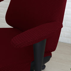 Stretchable Jacquard Elastic Gaming Chair Cover, Burgundy