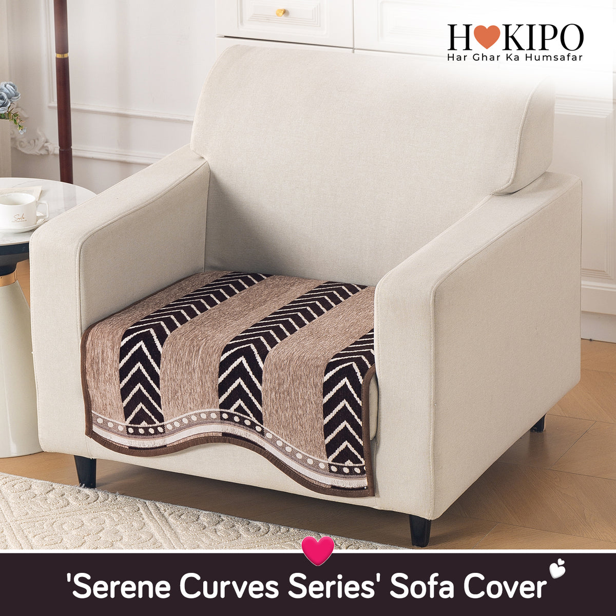 Serene Curves Sofa Cover Mat, Nomad Chevron