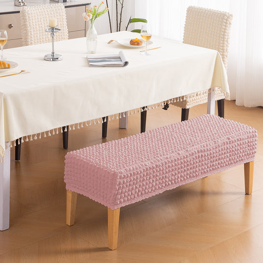 Aria Nova 280 GSM Stretchable Bubble Dining Bench Cover, Tea Rose Pink