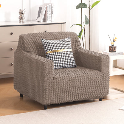 Aria Nova Elastic 280 GSM Stretchable Bubble Sofa Cover , Mocha Brown