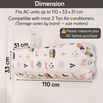 Dustproof, Waterproof & Washable Indoor AC Cover - Woodland Village
