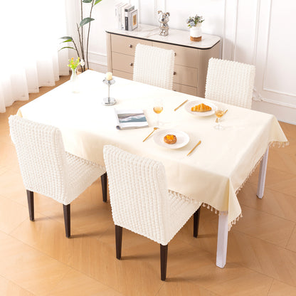 Aria Nova Bubble 280 GSM Dining Chair Cover Set of 1/2/4/6, Light Cream