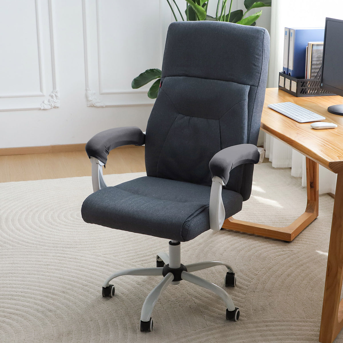 140gsm Armrest Covers for Office Chair (Zipper Style), 1 Pair, Grey