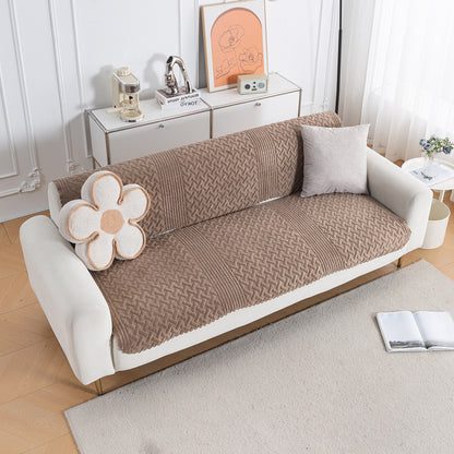 Modern Matrix 5-Seater Reversible Sofa Cover (3+1+1), Light Taupe