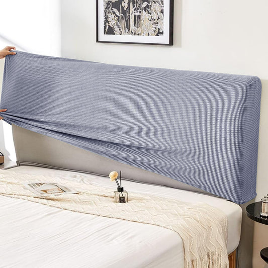 HOKIPO Jacquard Stretchable Bed Headboard Cover, Light Grey