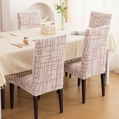 Crossline Series 180 GSM Jacquard Chair Cover Set 1/2/4/6, Rust Brown