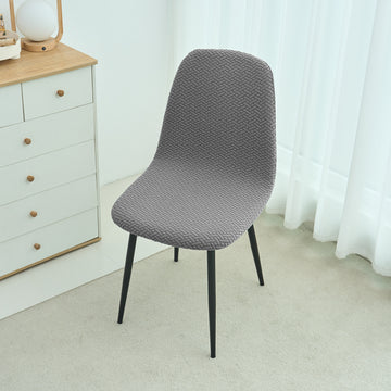 Premium Jacquard Fully Covered Cover for Mid Century Modern Dining Chair, Grey