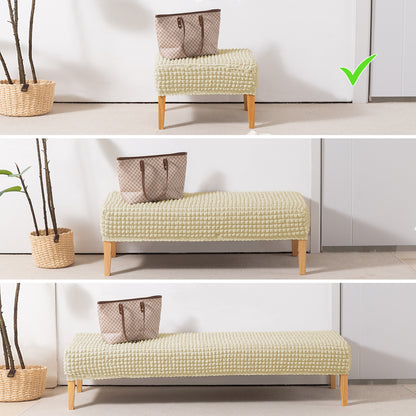 Aria Nova 280 GSM Bubble Stretchable Foot Rest Stool Cover, Beige