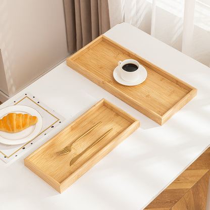 Wooden Serving Tray MDF Rectangular Eco-Friendly Trays Set of 3 – Small, Medium, Large