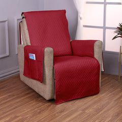 Quilted Recliner Mats for 1 Seater Recliner Sofa, Maroon