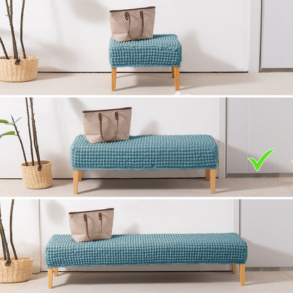 Aria Nova 280 GSM Stretchable Bubble Dining Bench Cover, Tropical Teal