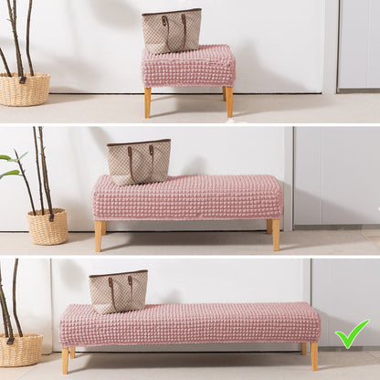 Aria Nova 280 GSM Stretchable Bubble Dining Bench Cover, Tea Rose Pink